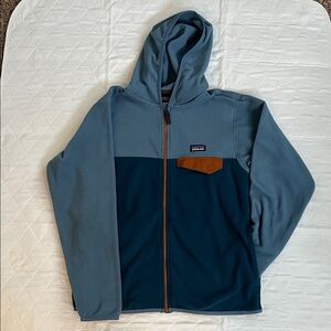 Patagonia Kids Two-Tone Blue Hooded Jacket -L